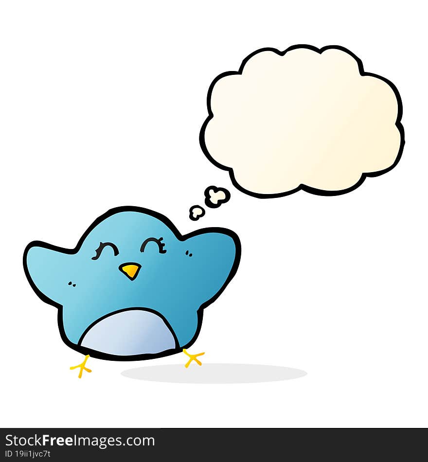 cartoon bird with thought bubble