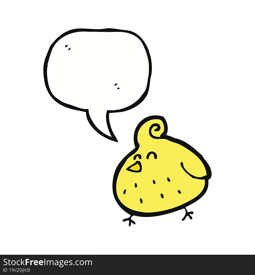 Cartoon Bird With Speech Bubble