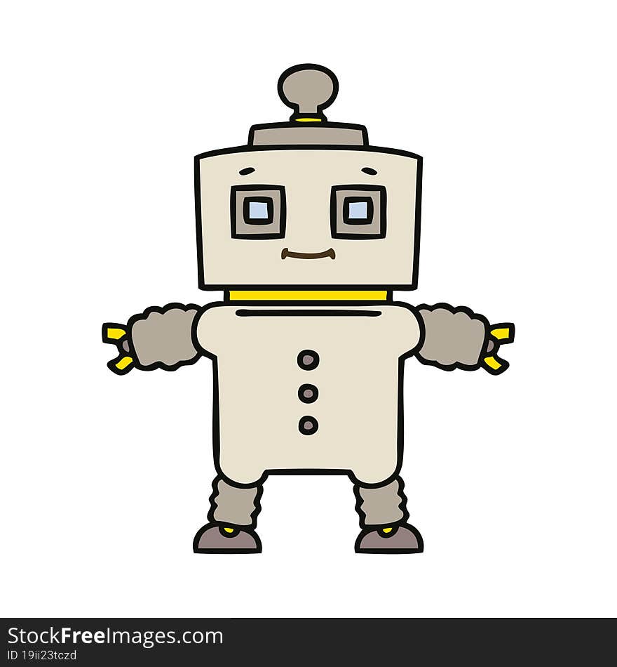 quirky hand drawn cartoon robot