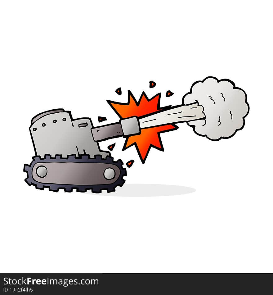 cartoon firing tank