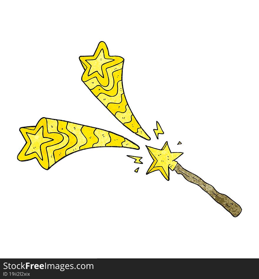 freehand drawn texture cartoon magic wand