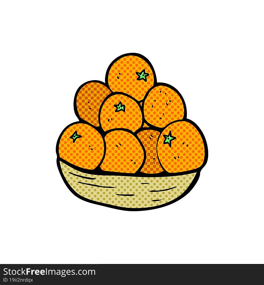 cartoon bowl of oranges