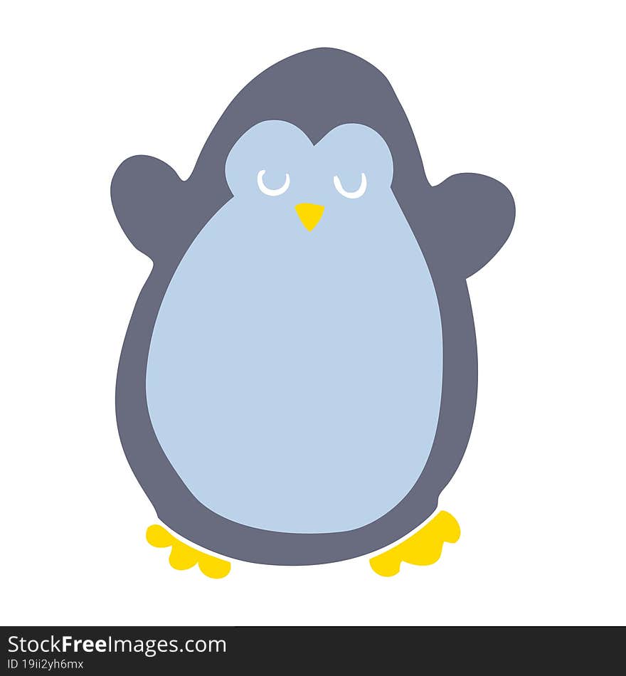 Flat Color Style Cartoon Penguin