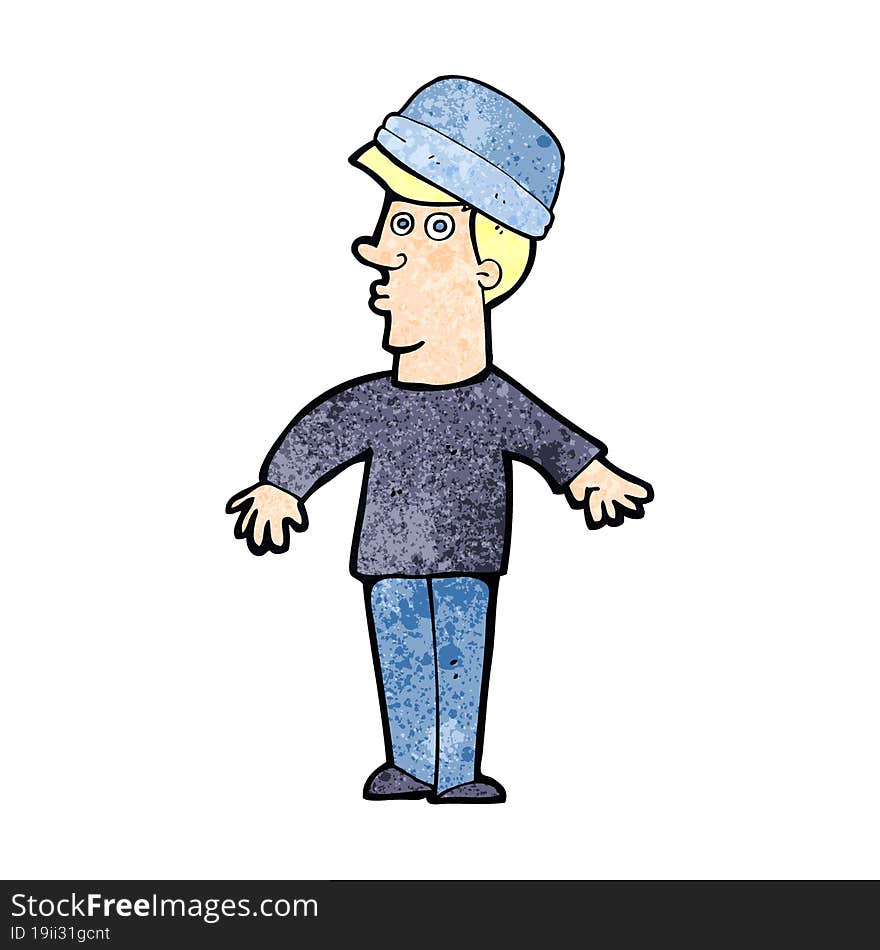 cartoon man wearing hat