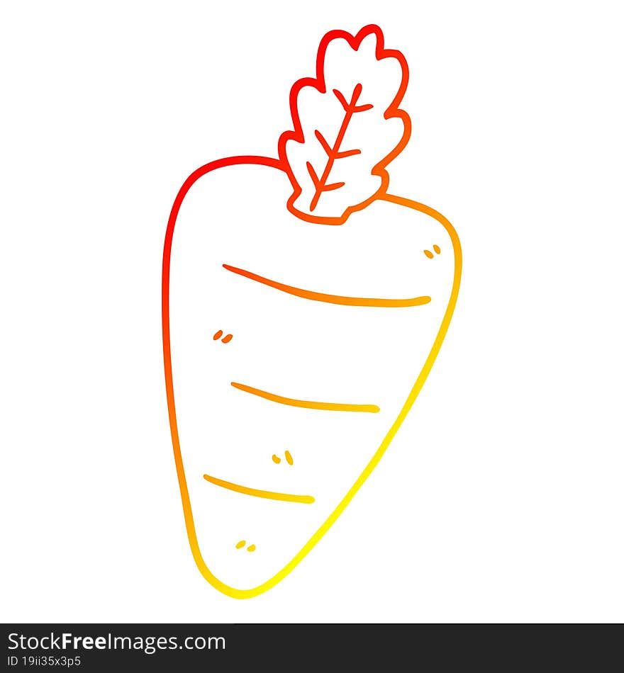 Warm Gradient Line Drawing Cartoon Carrot