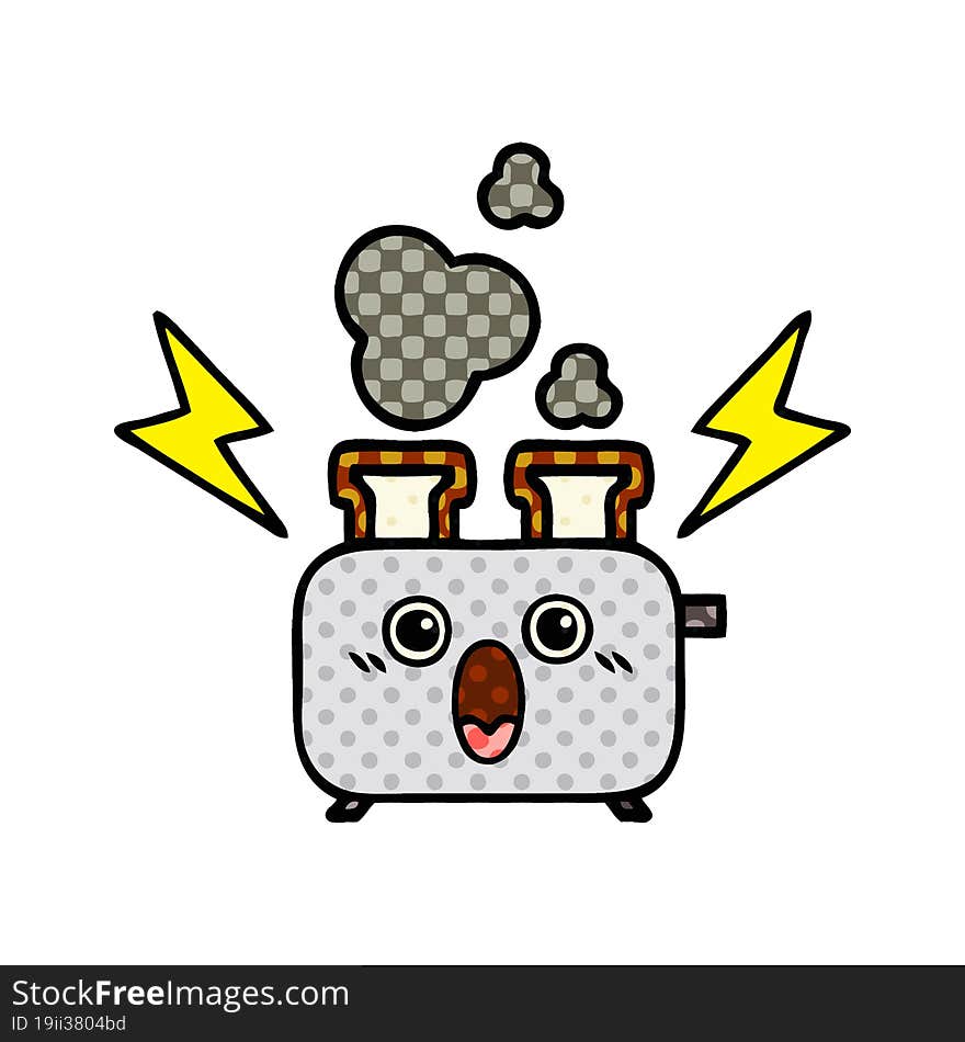 comic book style cartoon of a of a toaster