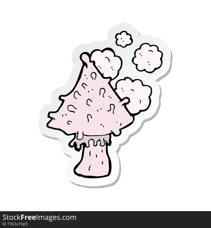 sticker of a cartoon mushroom