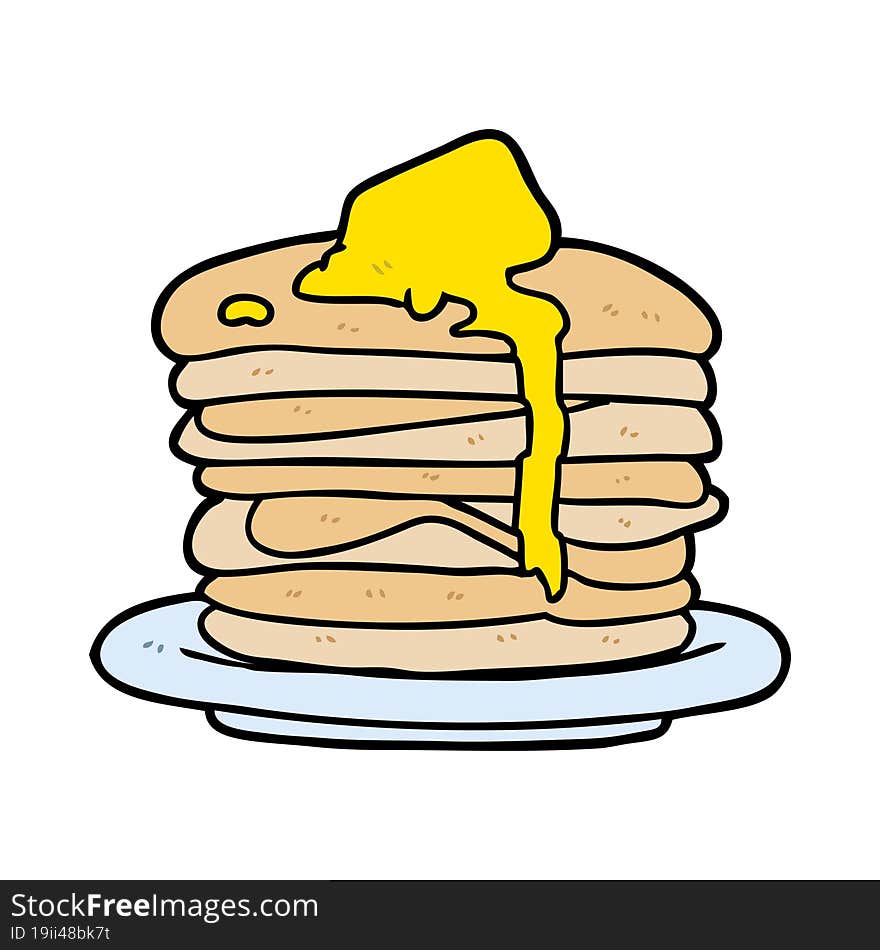 cartoon stack of pancakes. cartoon stack of pancakes