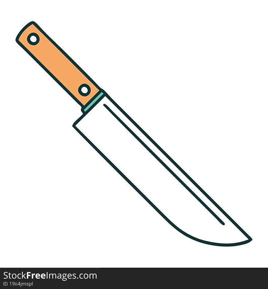 Tattoo Style Icon Of Knife