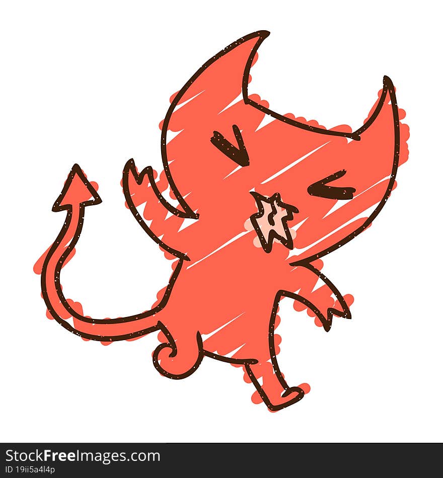 Little Devil Chalk Drawing