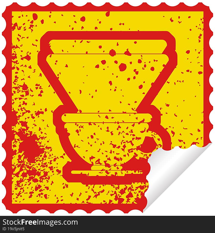 Coffee filter distressed sticker