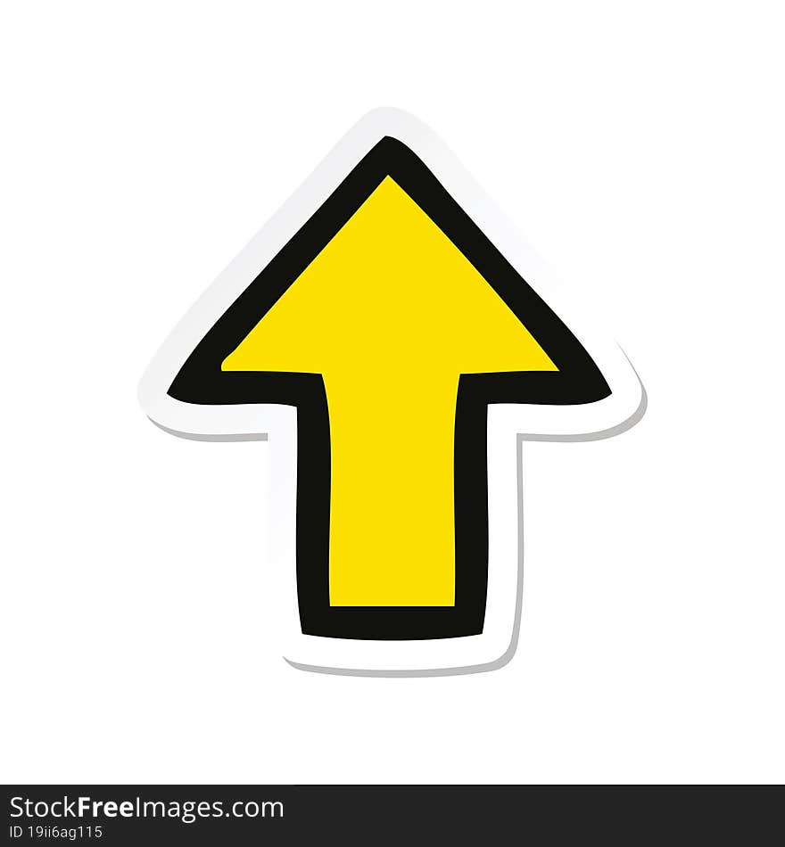 Sticker Of A Cute Cartoon Directional Arrow