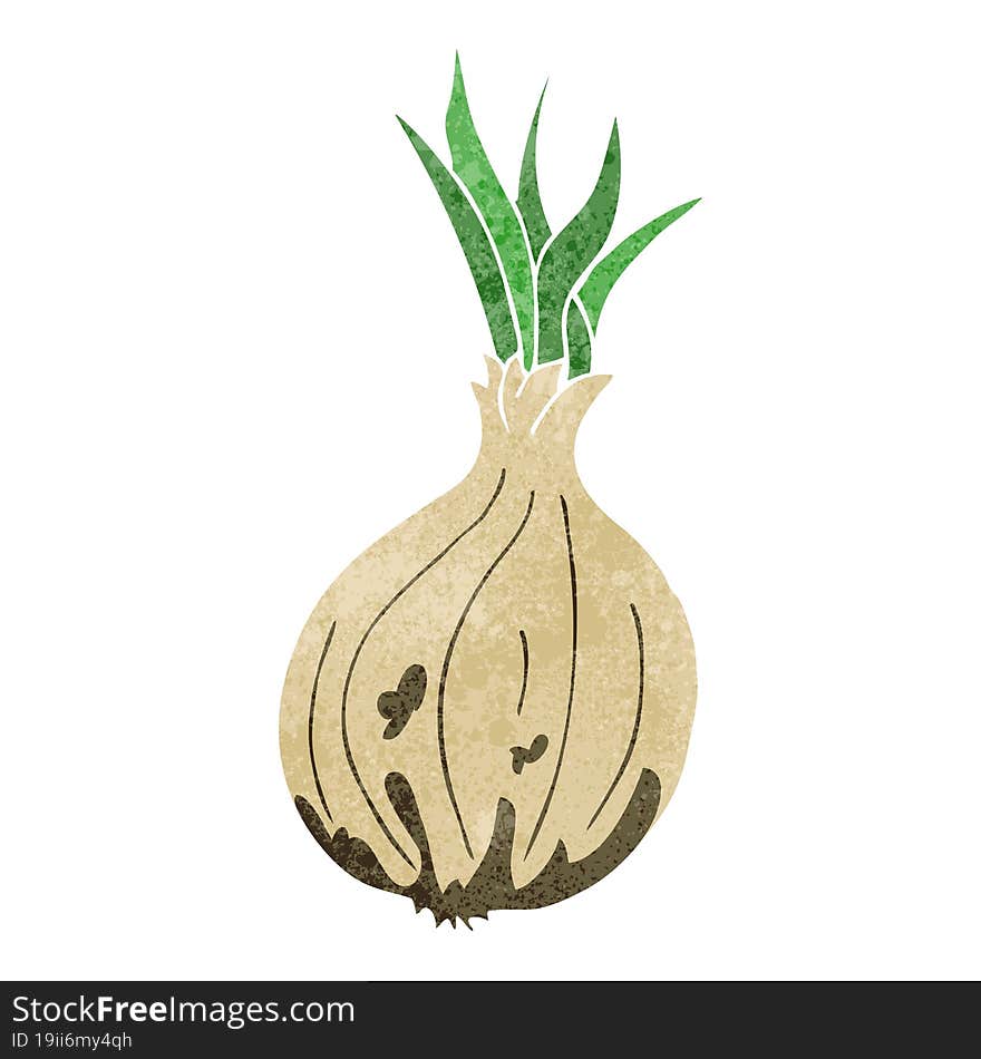 freehand drawn retro cartoon onion