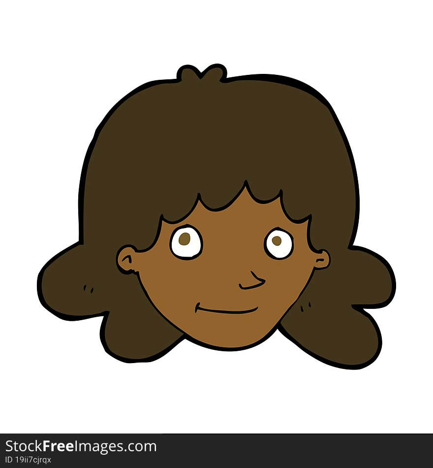 Cartoon Happy Female Face