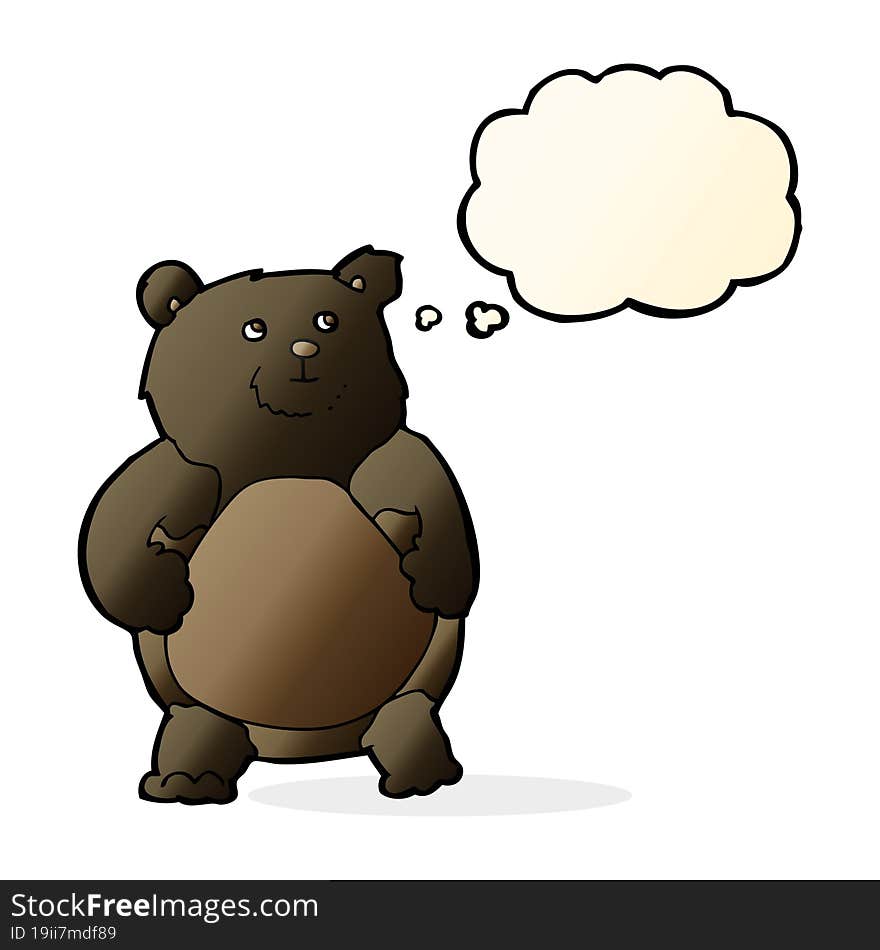 cartoon bear with thought bubble