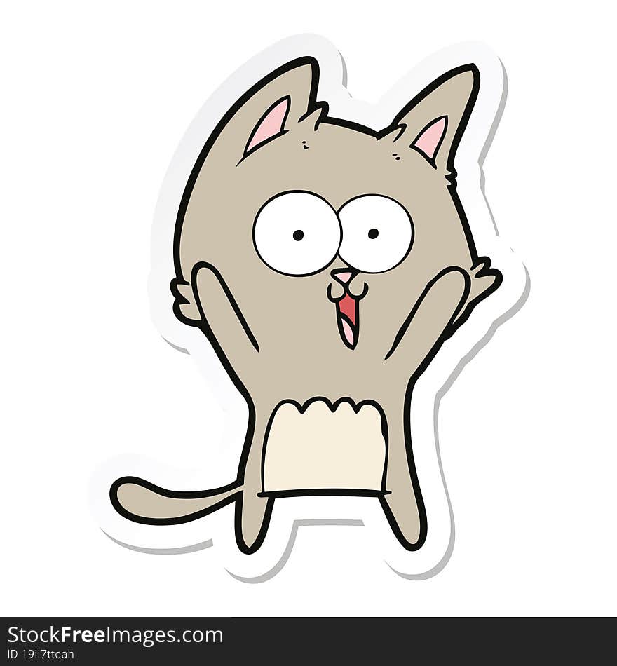 sticker of a funny cartoon cat