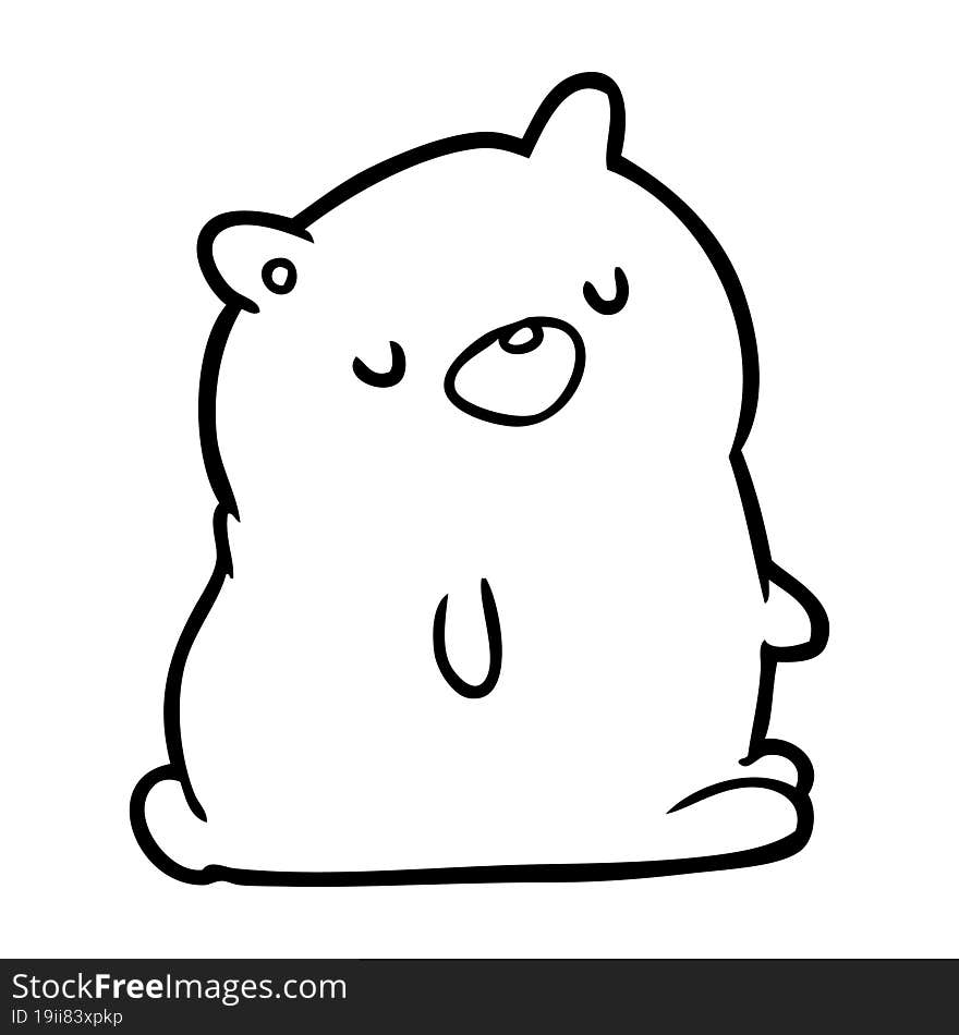 cute line drawing of a bear. cute line drawing of a bear