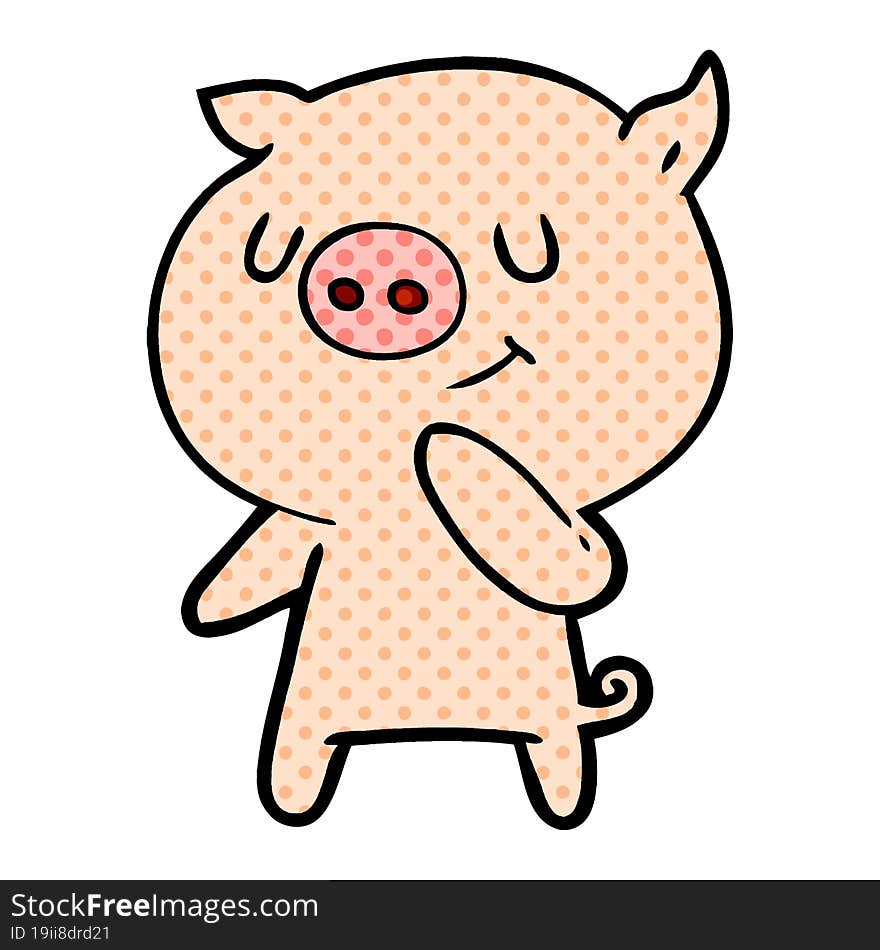 happy cartoon pig. happy cartoon pig