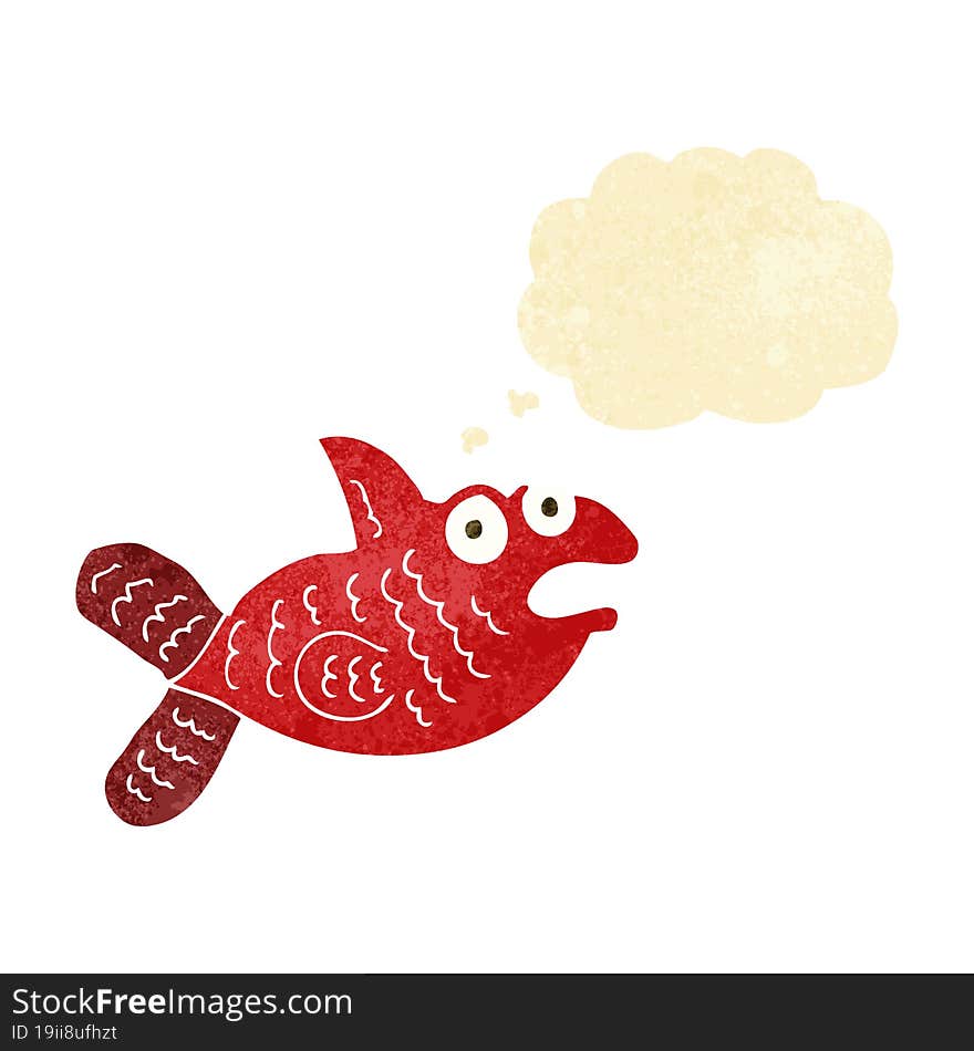 cartoon fish with thought bubble