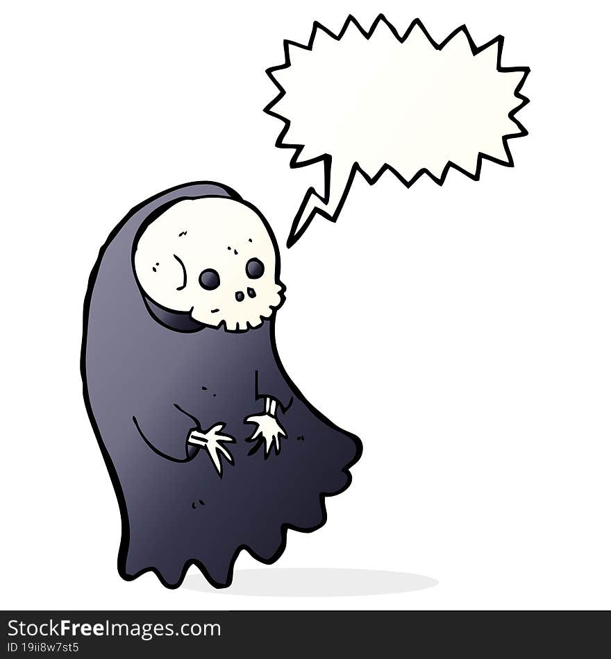 Cartoon Spooky Ghoul With Speech Bubble