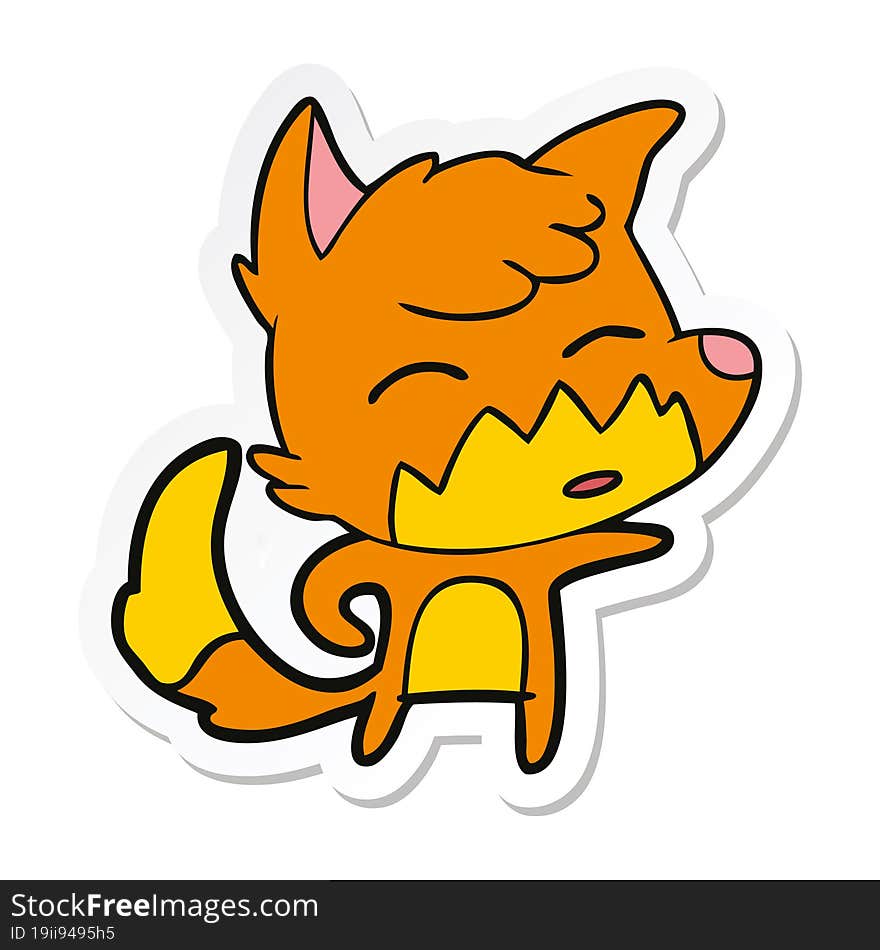 Sticker Of A Cartoon Fox