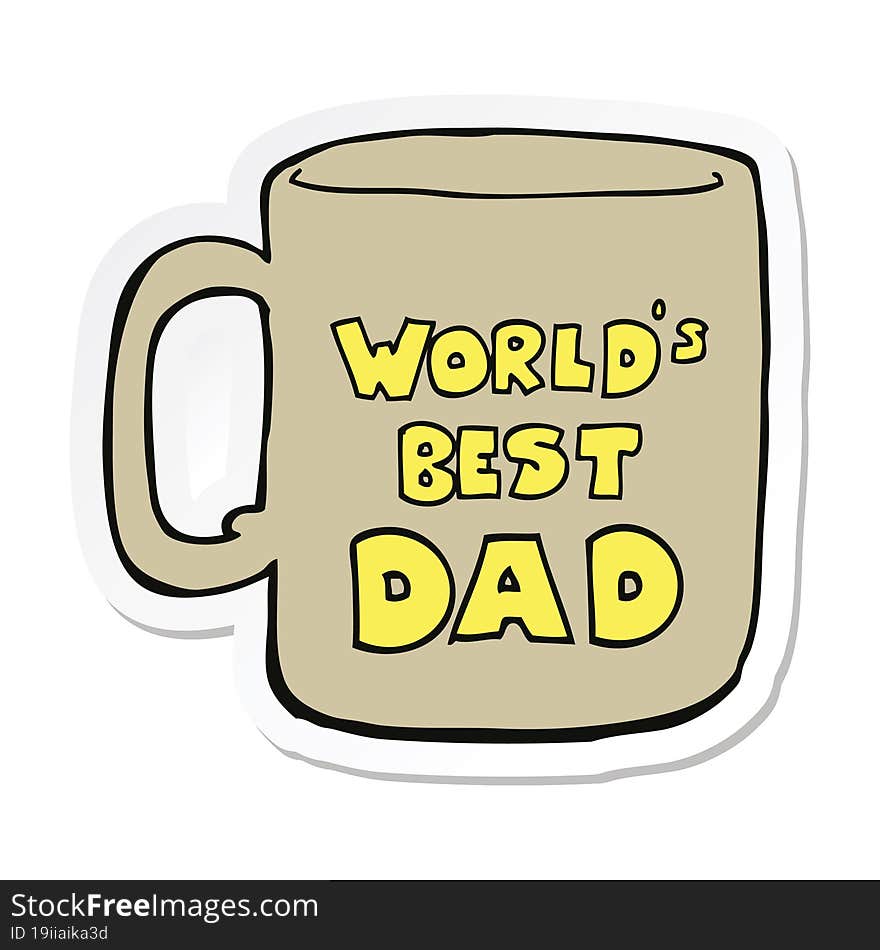sticker of a worlds best dad mug