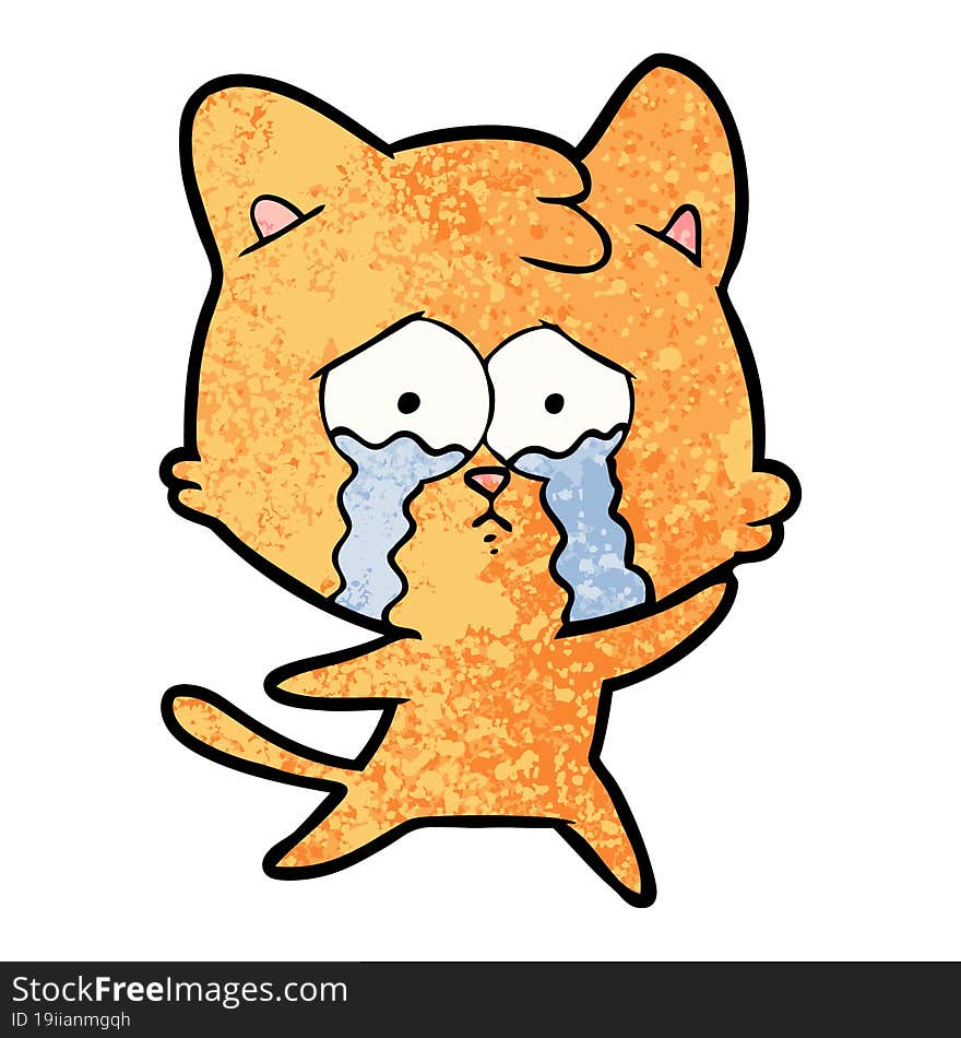 cartoon crying cat. cartoon crying cat