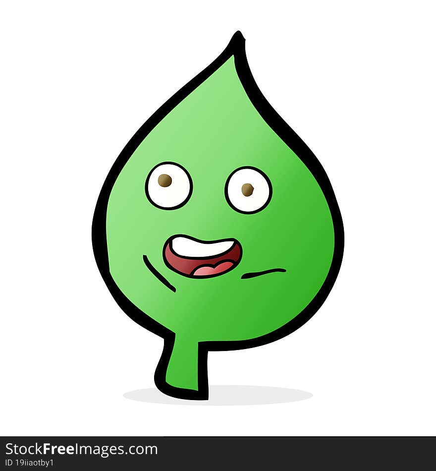 cartoon happy leaf