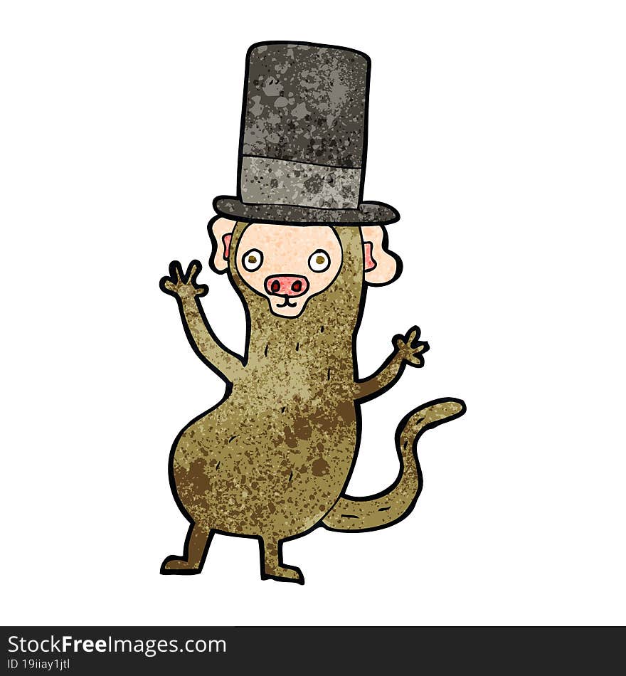 Cartoon Monkey In Top Hat