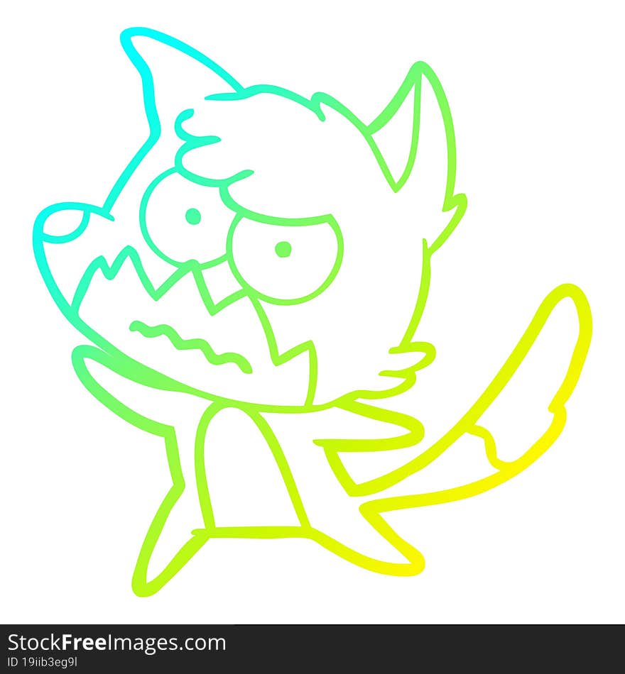 cold gradient line drawing cartoon annoyed fox