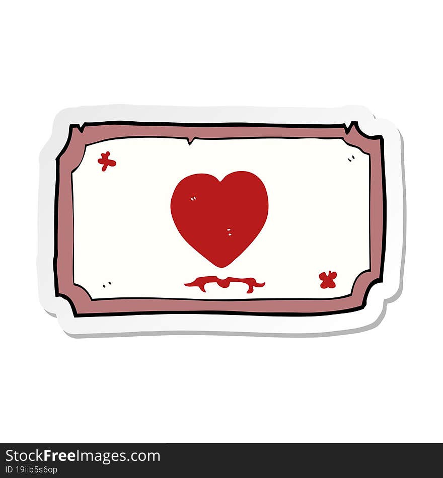 Sticker Of A Cartoon Love Heart Frame