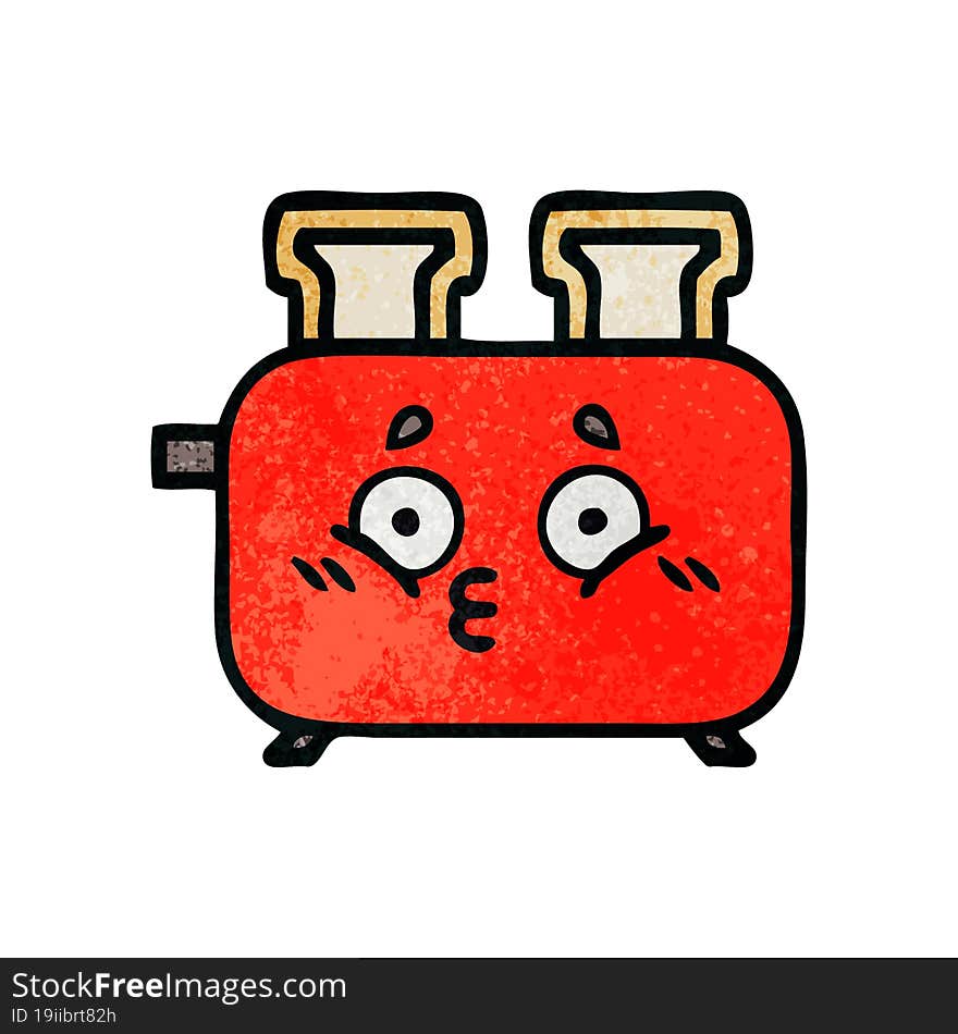 retro grunge texture cartoon of a of a toaster