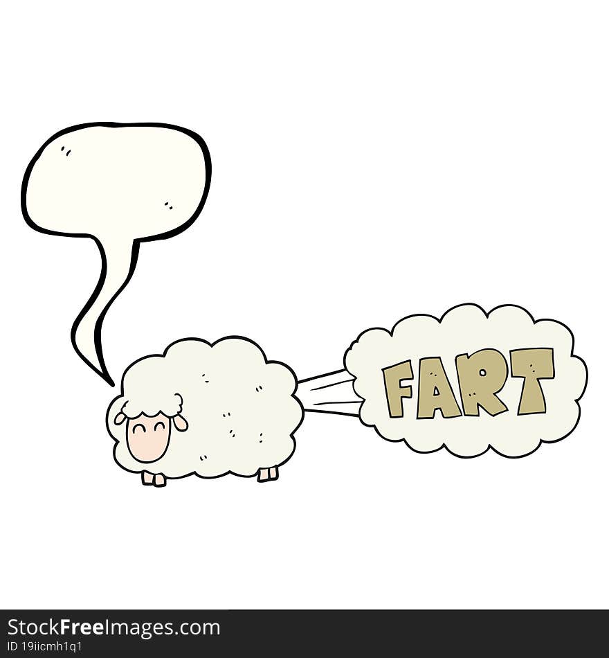 Speech Bubble Cartoon Farting Sheep