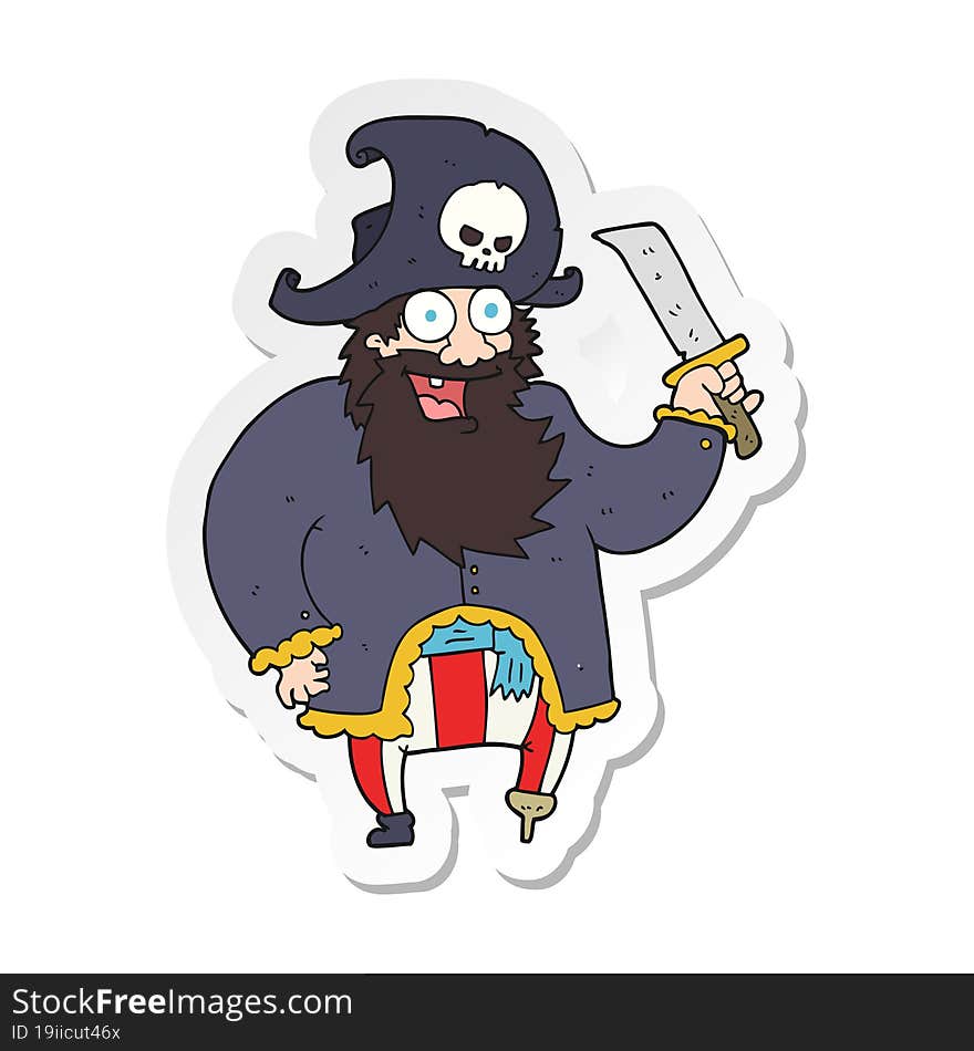 sticker of a cartoon pirate captain