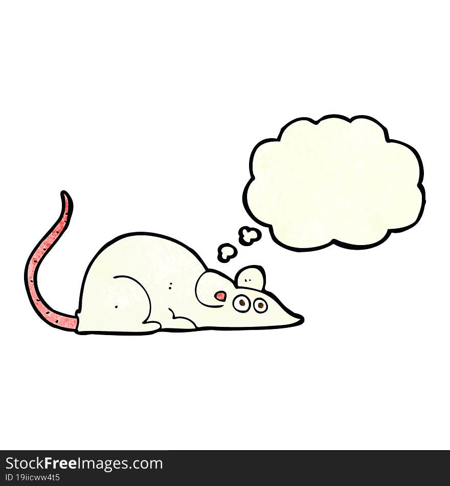 cartoon mouse with thought bubble