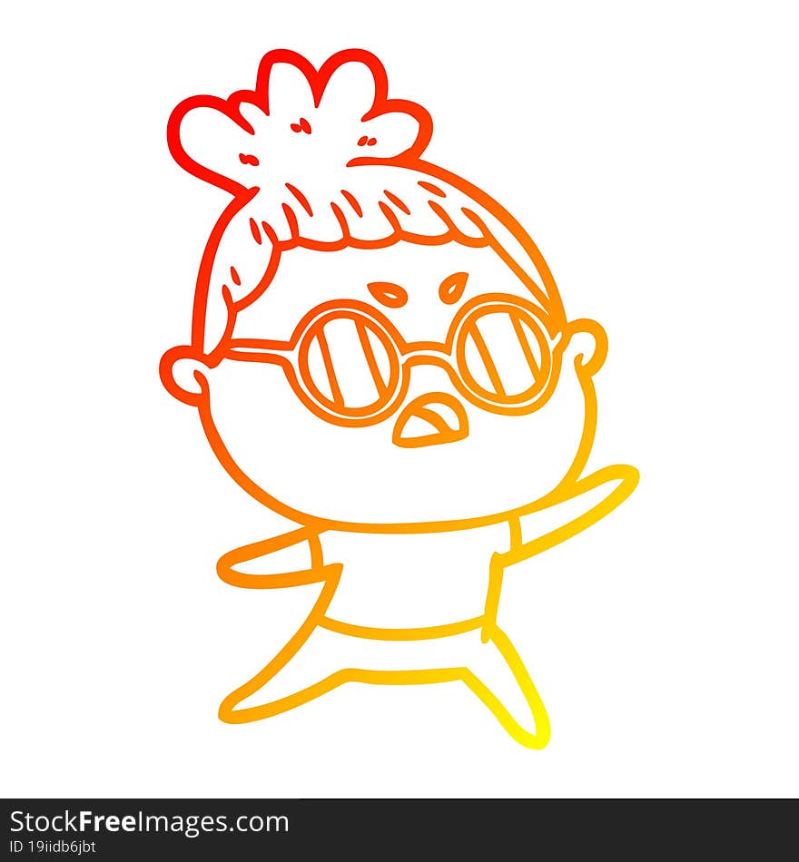 warm gradient line drawing cartoon annoyed woman