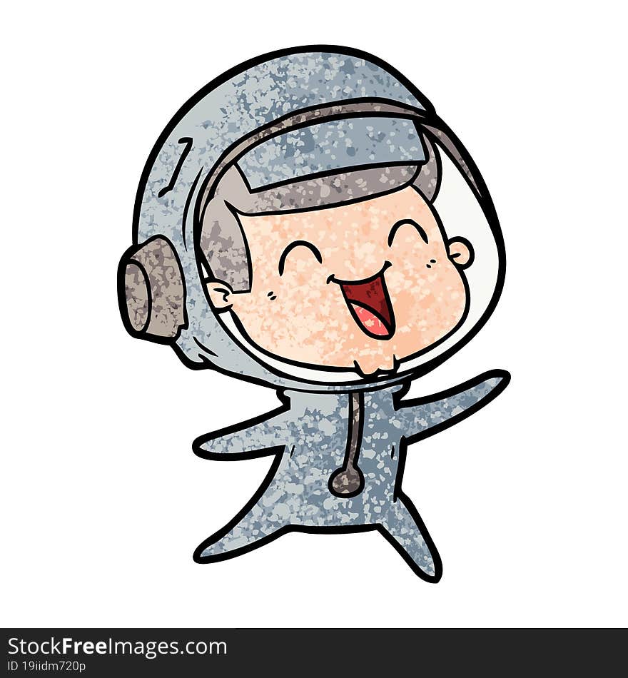 happy cartoon astronaut. happy cartoon astronaut