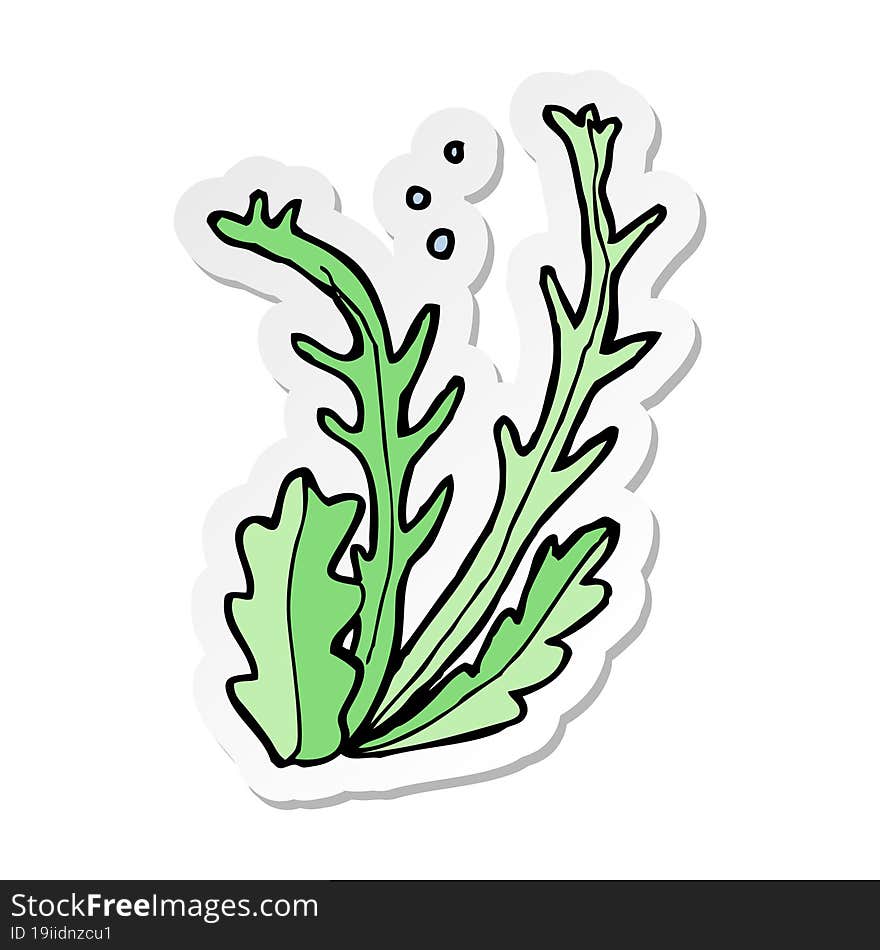 Sticker Of A Cartoon Seaweed