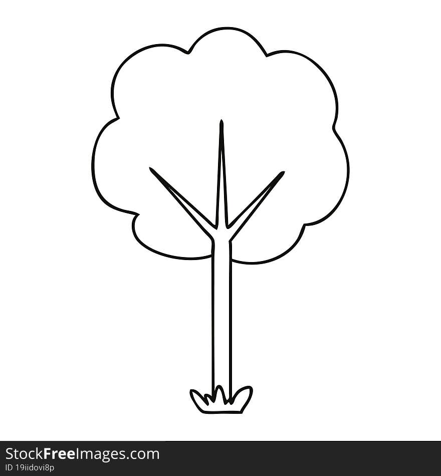 quirky line drawing cartoon tree