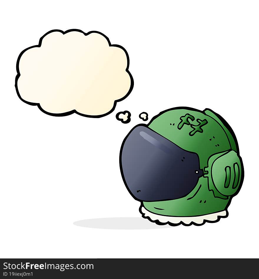 Cartoon Astronaut Helmet With Thought Bubble