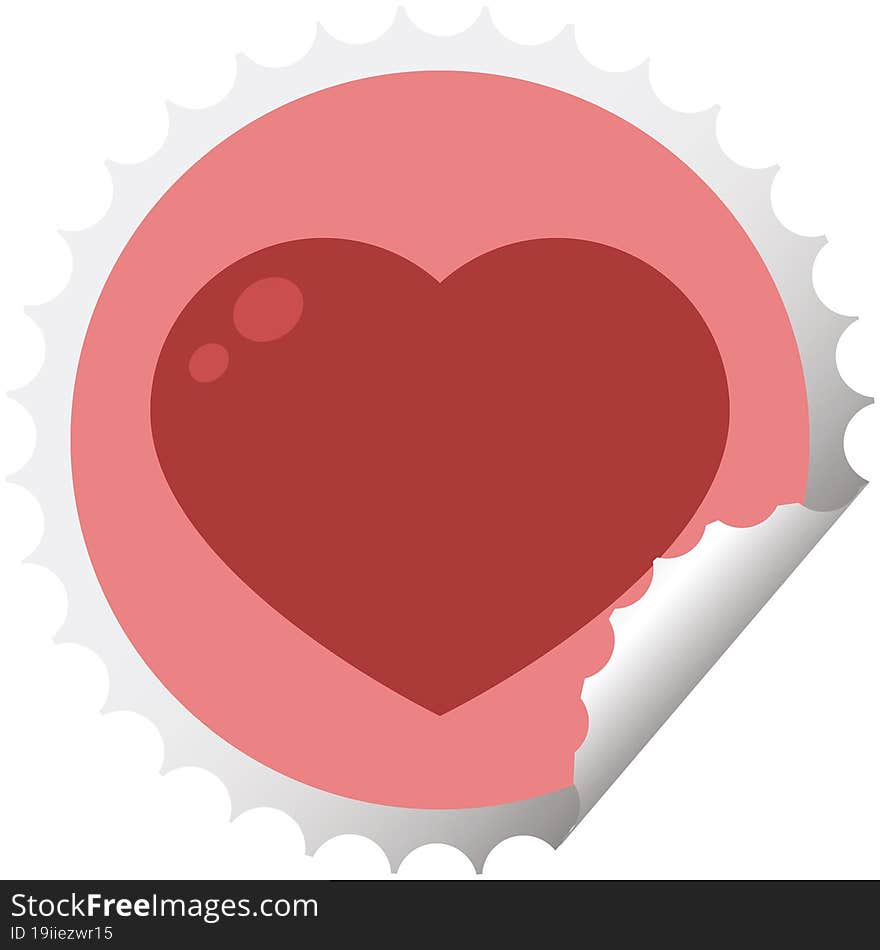 heart symbol round sticker stamp