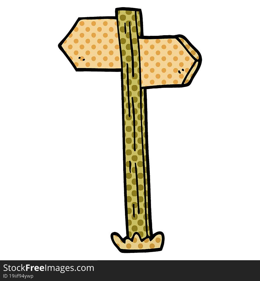 cartoon doodle sign posts