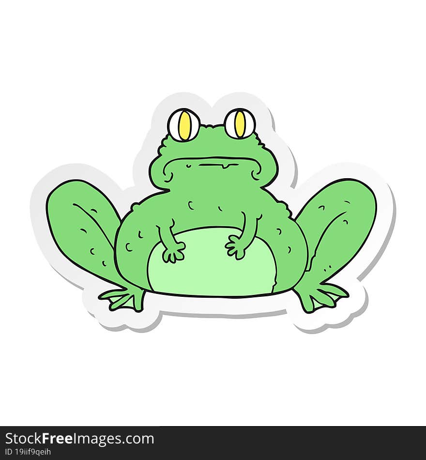 sticker of a cartoon frog