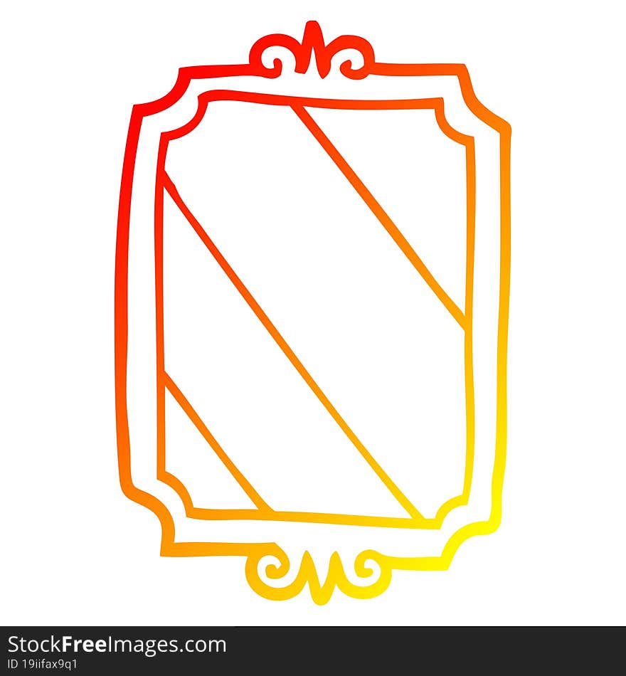 warm gradient line drawing cartoon mirror