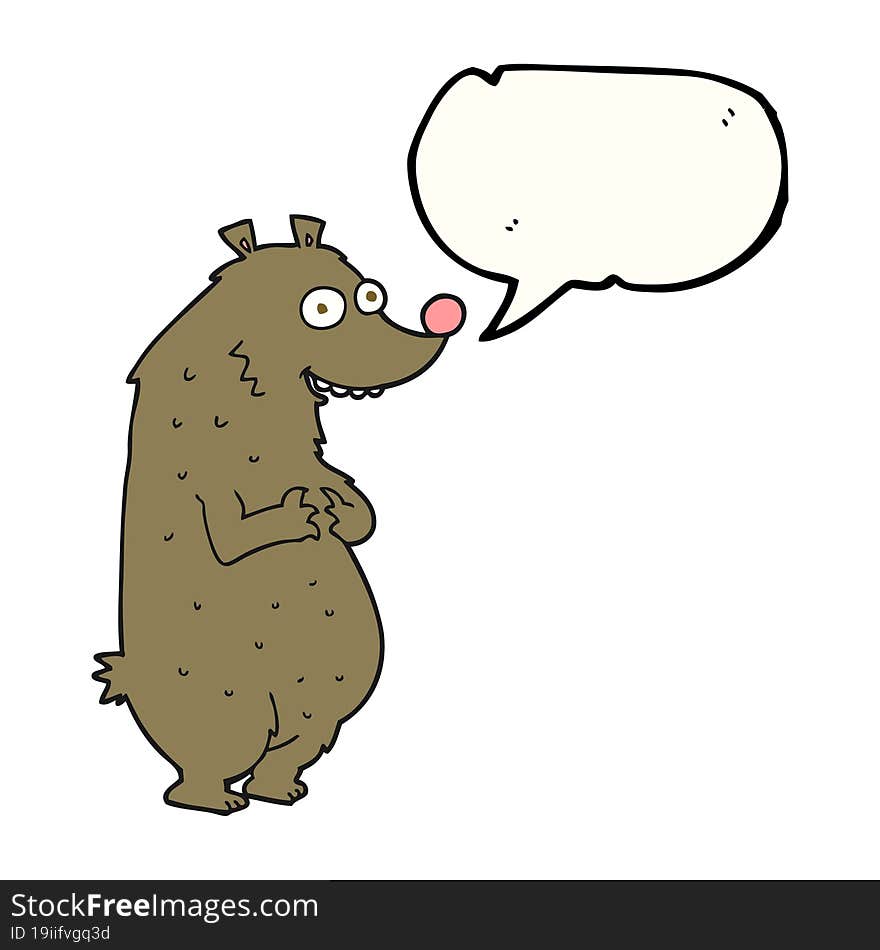 speech bubble cartoon bear