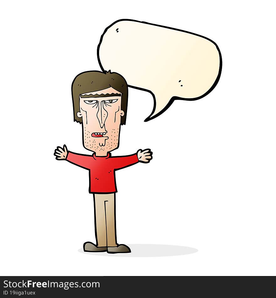 cartoon angry man with speech bubble