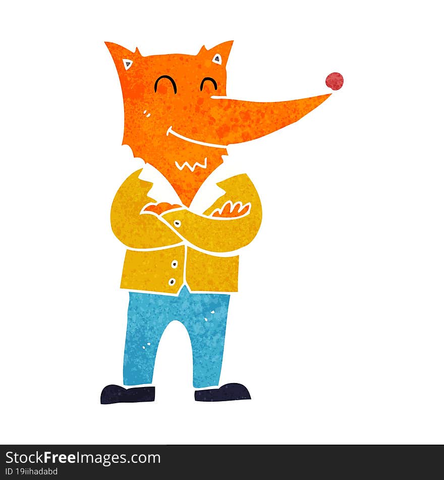 cartoon fox in shirt