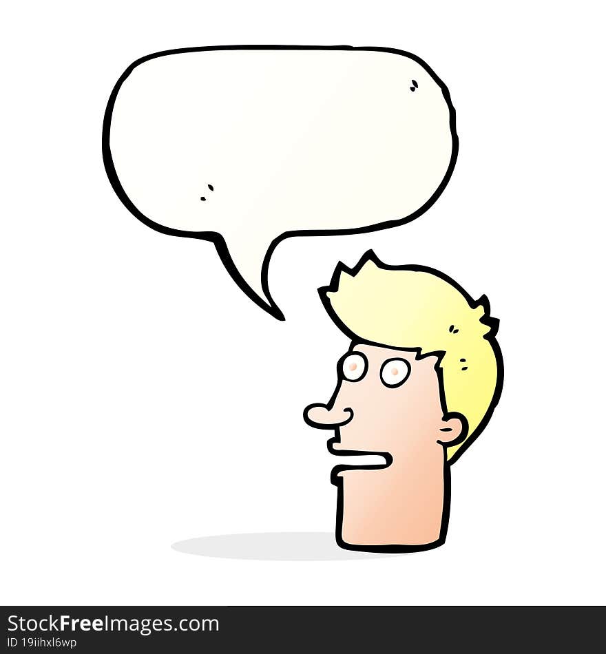 cartoon shocked male face with speech bubble