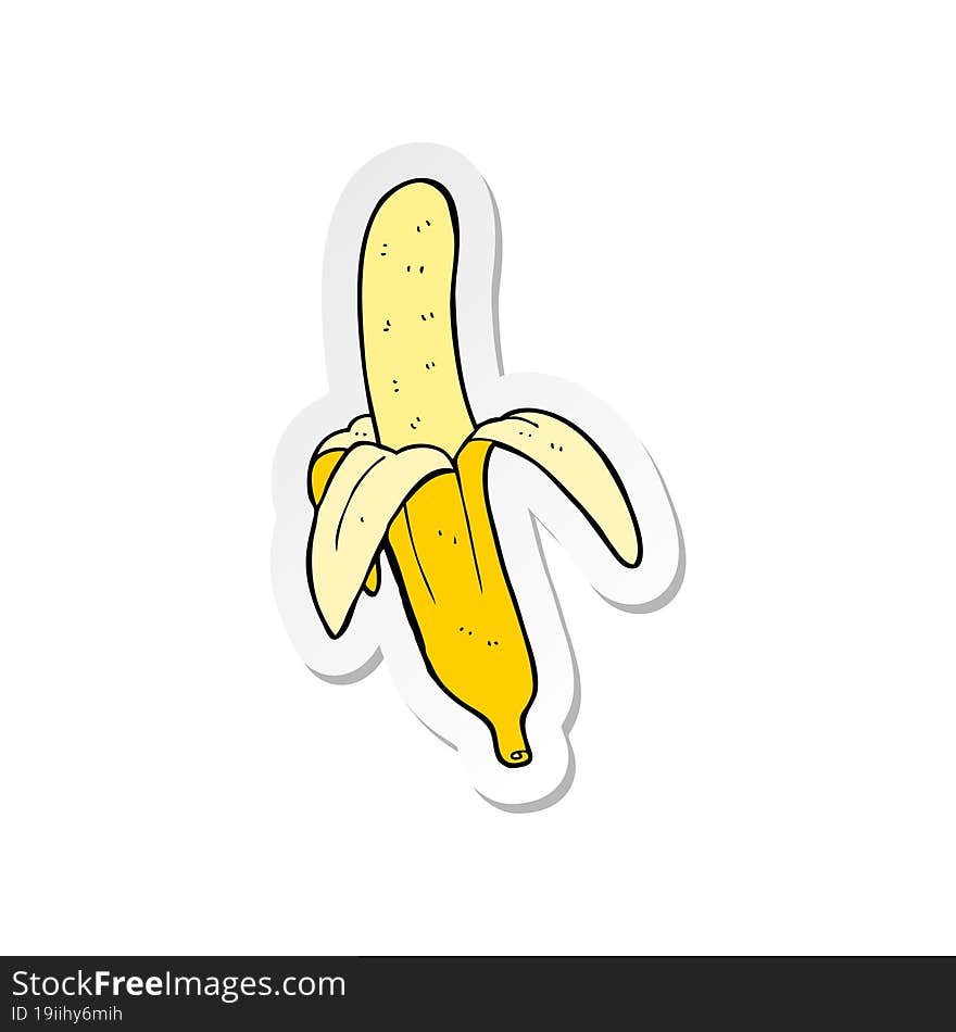 sticker of a cartoon banana