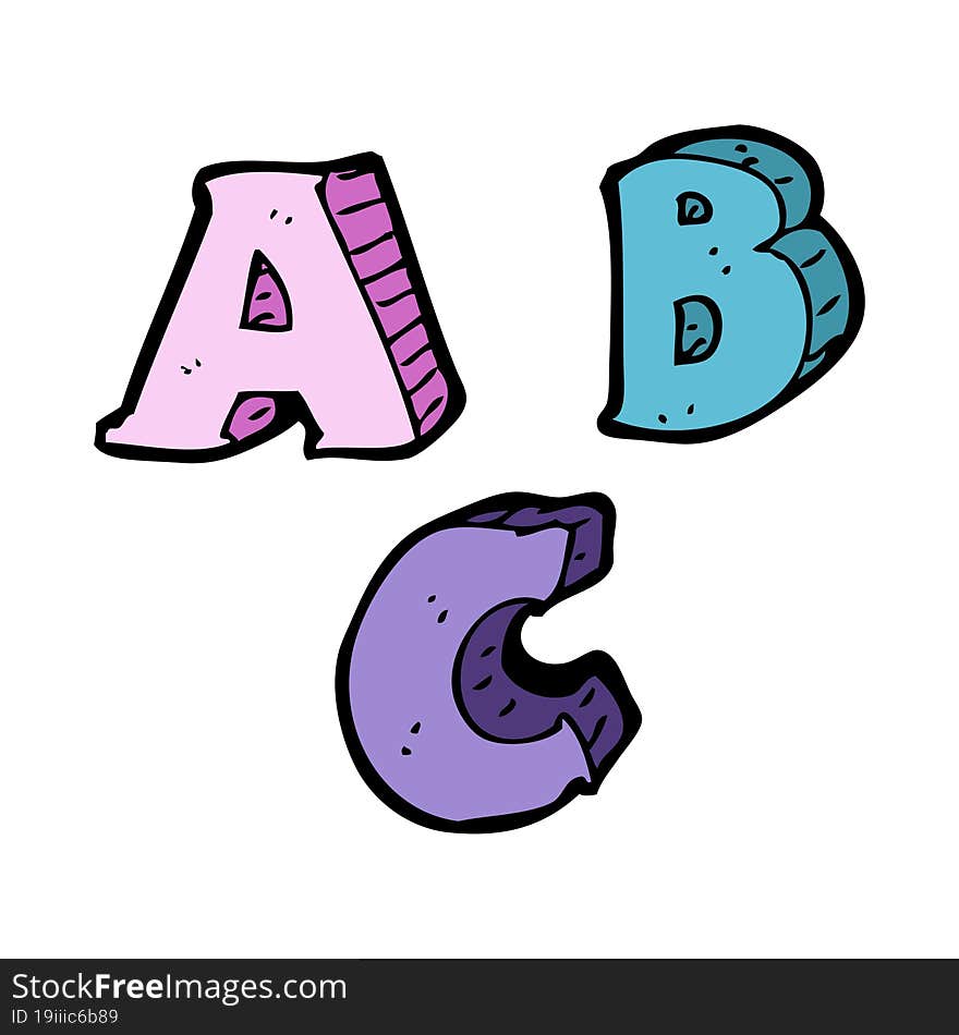 cartoon ABC letters